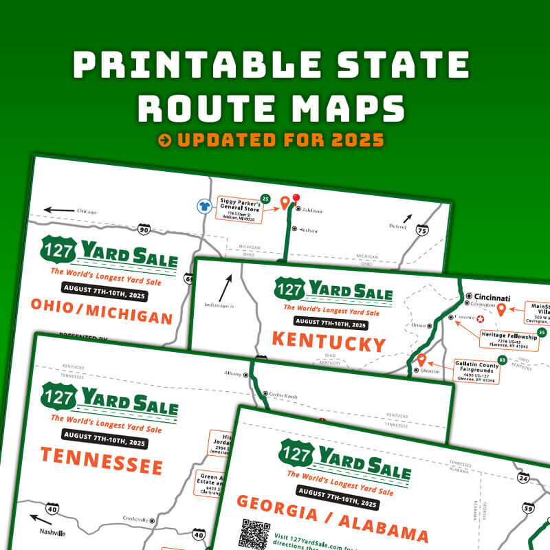 127 Yard Sale Printable Route Maps 2025