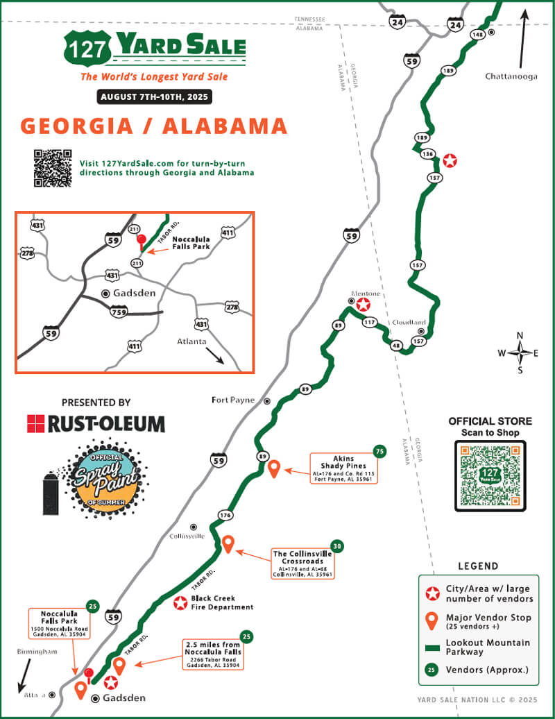 127 Yard Sale Route Map Georgia Alabama