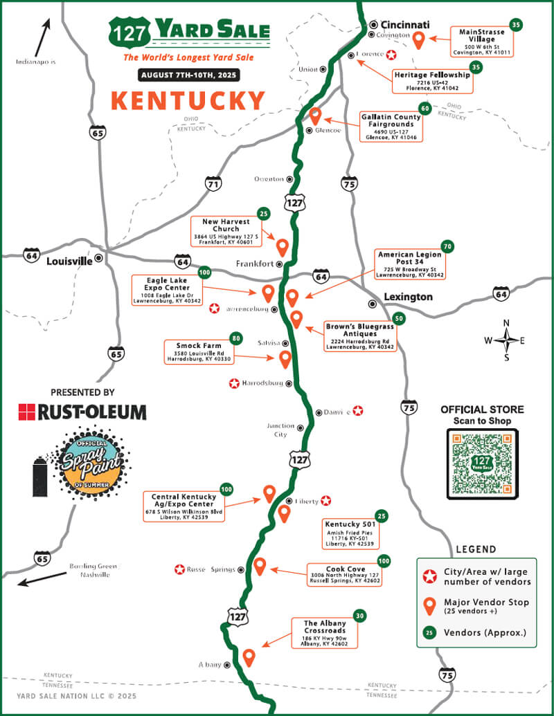 127 Yard Sale Route Map Kentucky